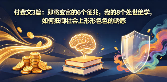 付费文3篇:即将变富的6个征兆,我的8个处世绝学,如何抵御社会上形形色色的诱惑-好耶资源