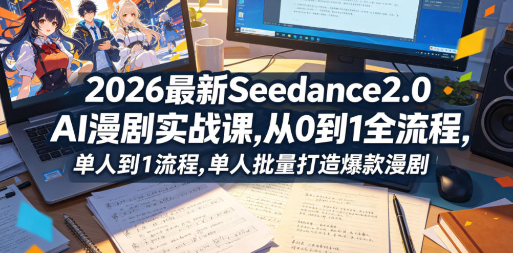 2026最新Seedance2.0 AI漫剧实战课,，从0到1全流程，单人批量打造爆款漫剧-好耶资源