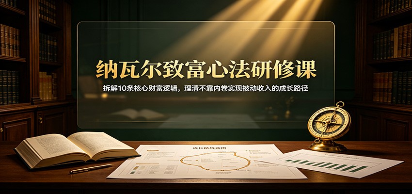 纳瓦尔致富心法研修课：拆解10条核心财富逻辑，理清不靠内卷实现被动收入的成长路径-好耶资源