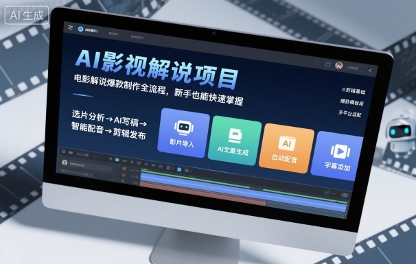 AI影视解说项目，电影解说爆款制作全流程，新手也能快速掌握-好耶资源