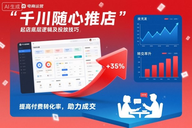 千川随心推起店底层逻辑及投放技巧，提高付费转化率，助力成交-好耶资源