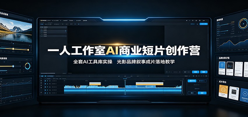 一人工作室AI商业短片创作营:全套AI工具库实操,光影品牌叙事成片落地教学-好耶资源