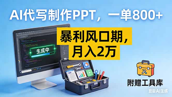 AI代写制作PPT，一单800+， 暴利风口期，月入2万【附工具】-好耶资源