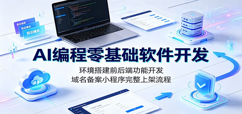 AI编程零基础软件开发：环境搭建前后端功能开发，域名备案小程序完整上架流程-好耶资源