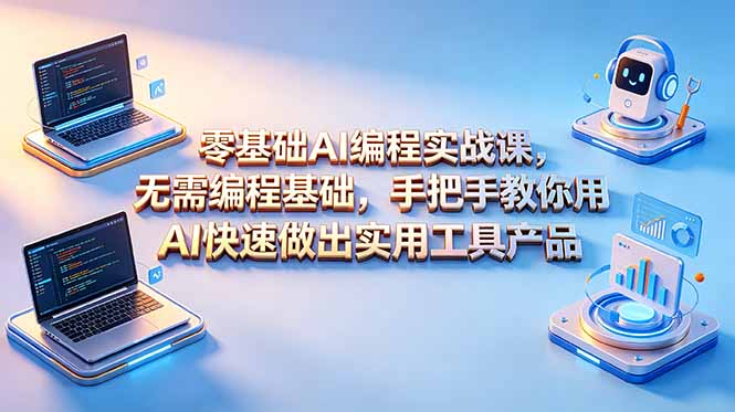 零基础AI编程实战课-更新,无需编程基础,手把手教你用AI快速做出实用工具产品-好耶资源