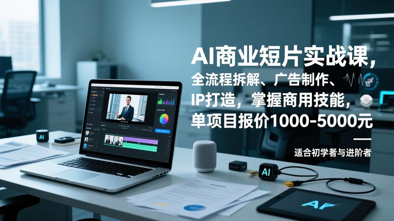 AI商业短片实战课,全流程拆解、广告制作、IP打造,掌握商用技能,单项目报价1000-5000元-好耶资源