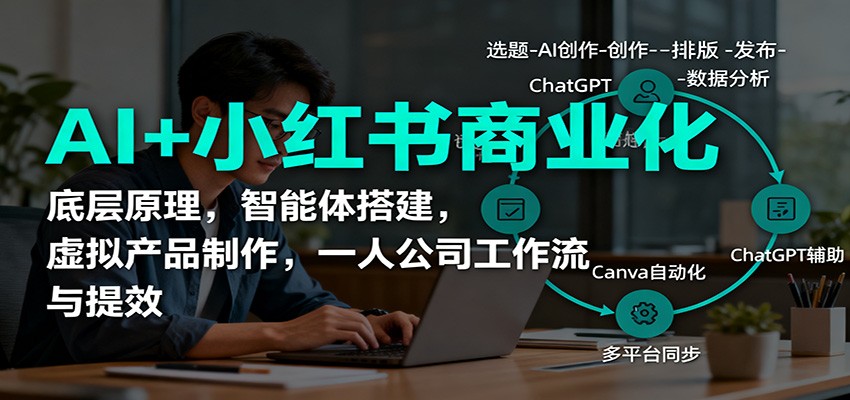 AI+小红书商业化，底层原理，智能体搭建，虚拟产品制作，一人公司工作流与提效-好耶资源