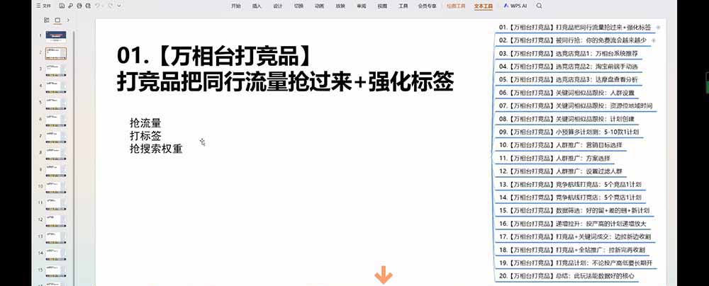 老火电商03期万相台截流课:竞品多渠道筛选|多计划测试递增|全站联动拉新收割全套实操教学-好耶资源
