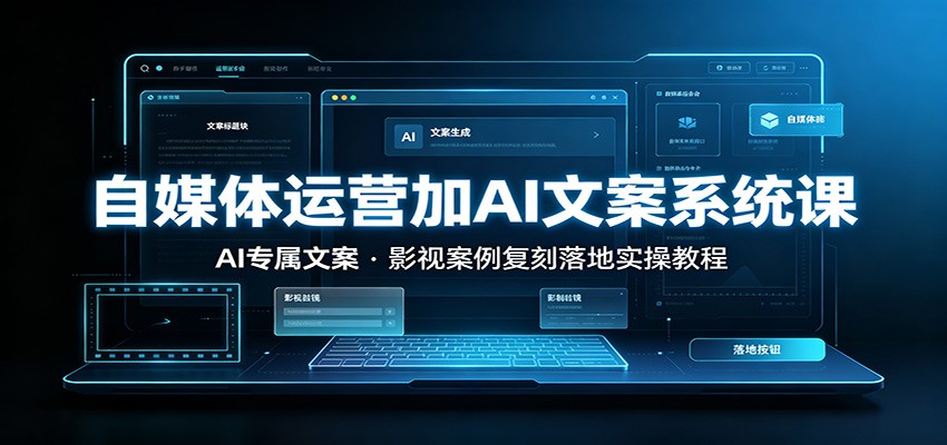 自媒体运营加AI文案系统课：：AI专属文案，影视案例复刻落地实操教程-好耶资源