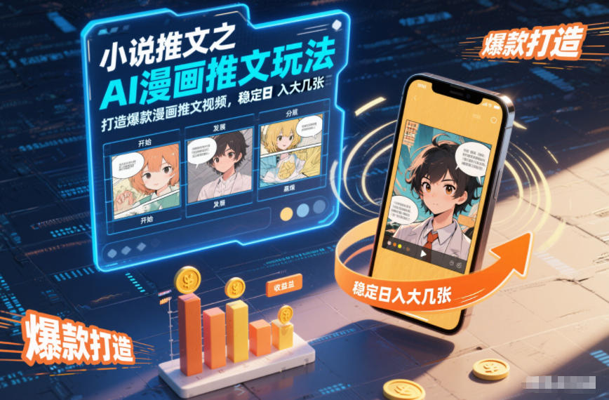 小说推文之AI漫画推文玩法，打造爆款漫画推文视频，稳定日入大几张-好耶资源