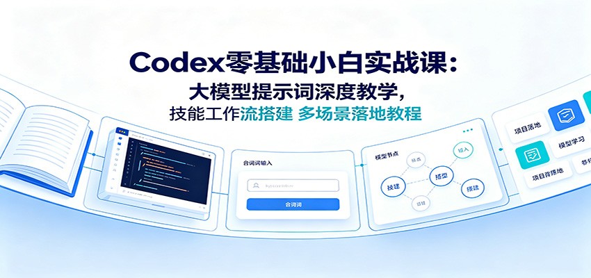 Codex零基础小白实战课:大模型提示词深度教学,技能工作流搭建多场景落地教程-好耶资源
