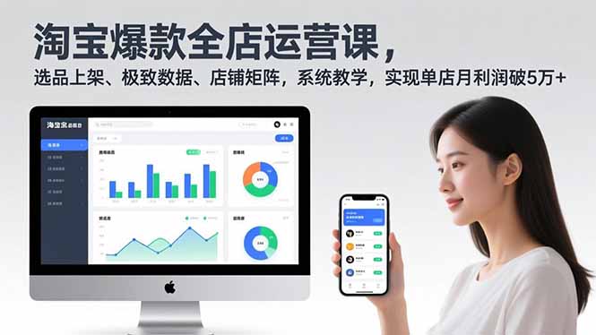 淘宝爆款全店运营课2.0，选品上架、极致数据、店铺矩阵，系统教学，实现单店月利润破5万+-好耶资源