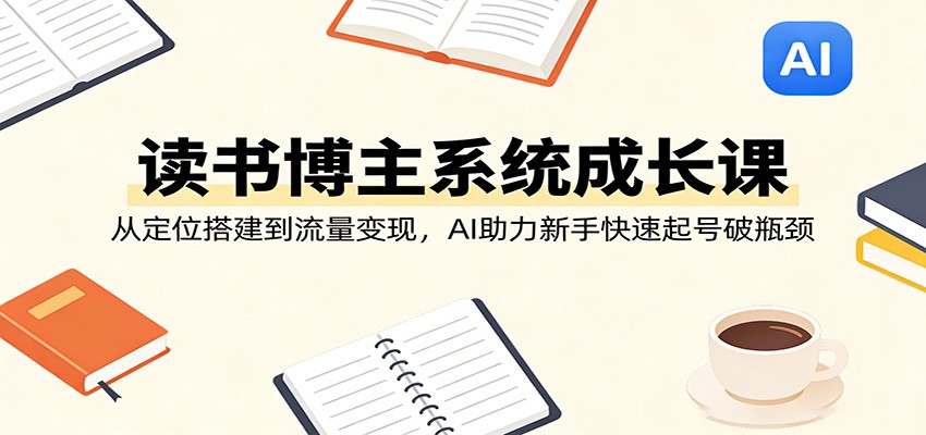 读书博主系统成长课：从定位搭建到流量变现，AI助力新手快速起号破瓶颈-好耶资源