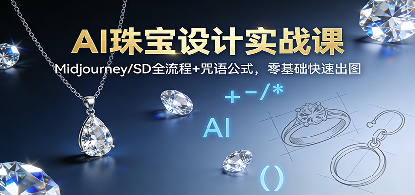 AI珠宝设计实战课：Midjourney/SD全流程+咒语公式，零基础快速出图-好耶资源
