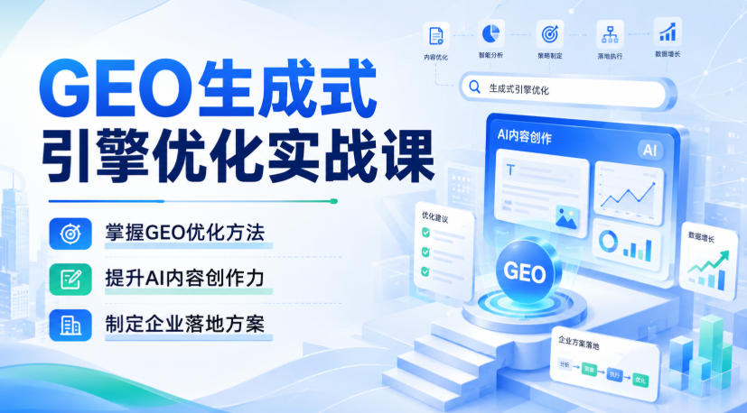 GEO生成式引擎优化实战课,掌握GEO优化方法,提升AI内容创作力,制定企业落地方案-好耶资源