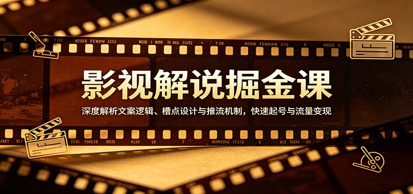 影视解说掘金课：深度解析文案逻辑、槽点设计与推流机制，快速起号与流量变现-好耶资源