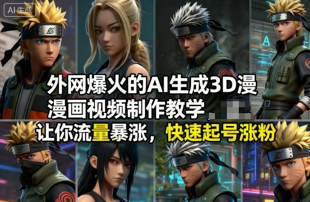 外网爆火的AI生成3D漫画视频制作教学，让你流量暴涨，快速起号涨粉！-好耶资源