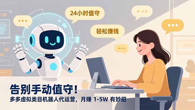 告别手动值守！多多虚拟类目机器人代运营，月赚 1-5W 有妙招-好耶资源