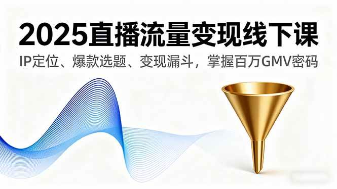 （16062期）2025直播流量变现线下课，IP定位、爆款选题、变现漏斗，掌握百万GMV密码-好耶资源