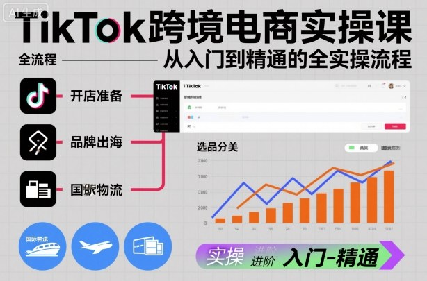 TikTok跨境电商实操课，从入门到精通的全实操流程-好耶资源