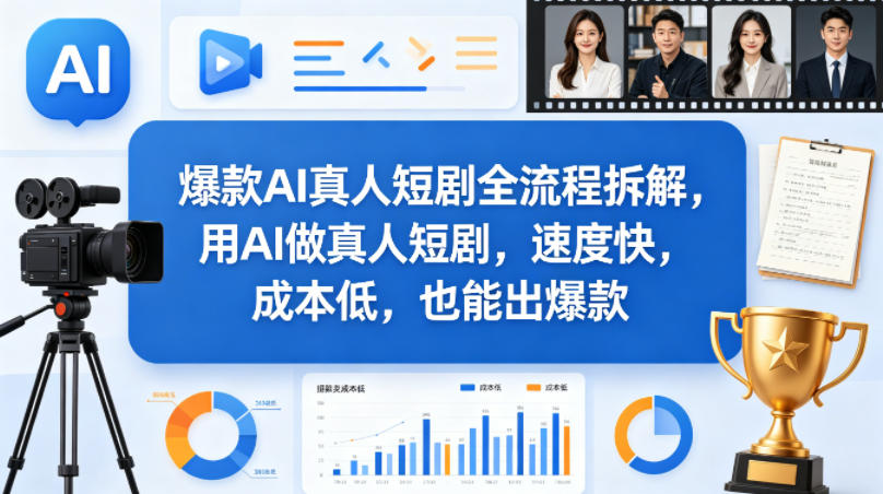 爆款AI真人短剧全流程拆解，用AI做真人短剧，速度快，成本低，也能出爆款-好耶资源