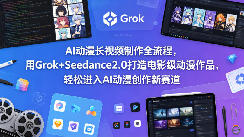 AI动漫长视频制作全流程，用Grok+Seedance2.0打造电影级动漫作品，轻松进入AI动漫创作新赛道-好耶资源