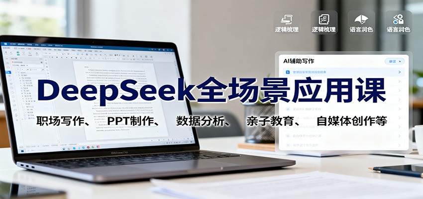 DeepSeek全场景应用课：职场写作、 PPT制作、数据分析、亲子教育、自媒体创作等-好耶资源
