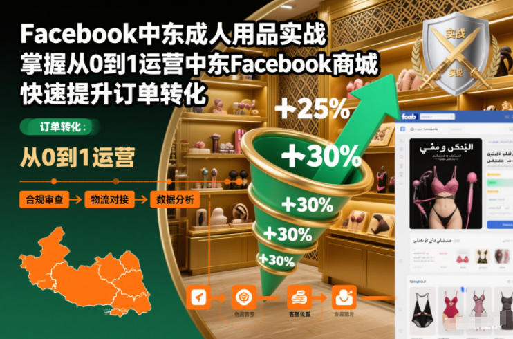 Facebook中东成人用品实战,掌握从0到1运营中东Facebook商城,快速提升订单转化-好耶资源