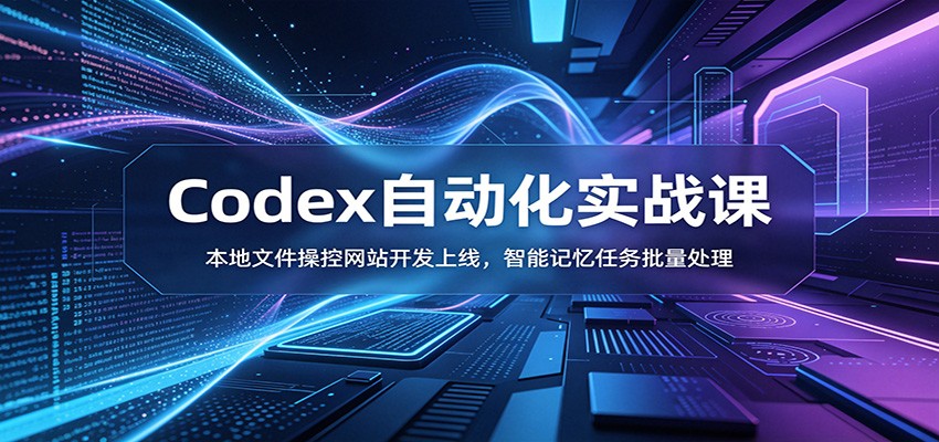 Codex自动化实战课：本地文件操控网站开发上线，智能记忆任务批量处理-好耶资源