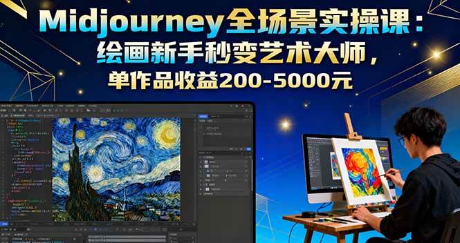 （16125期）Midjourney全场景实操课：绘画新手秒变艺术大师，单作品收益200-5000元-好耶资源