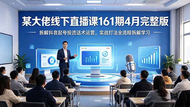 某大佬线下直播课161期4月完整版，拆解抖音起号投流话术运营，实战打法全流程拆解学习-好耶资源