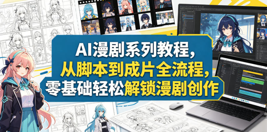 AI漫剧系列教程，从脚本到成片全流程，零基础轻松解锁漫剧创作-好耶资源