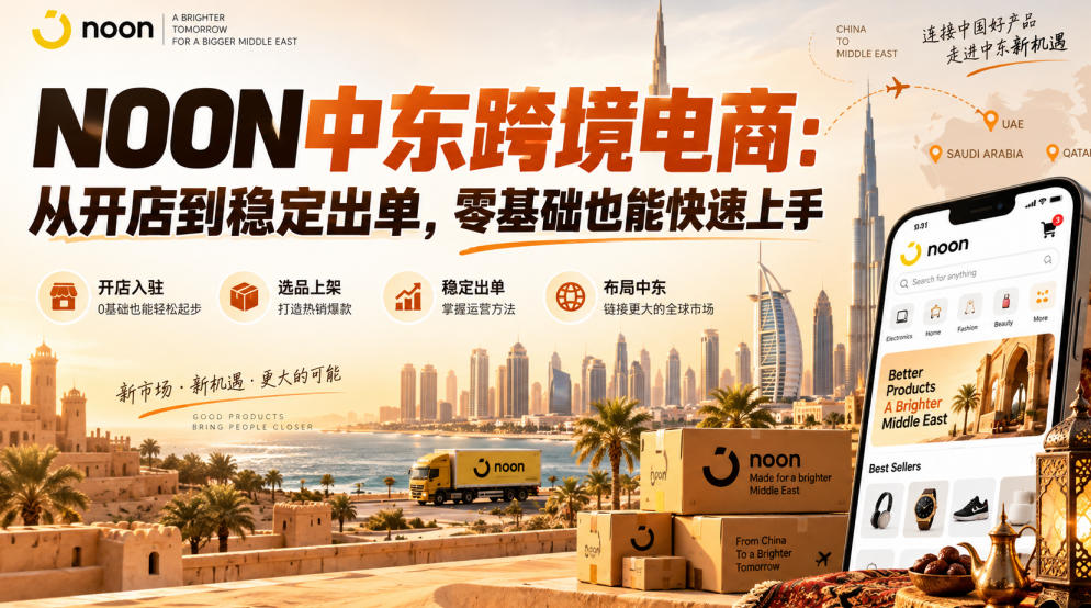 NOON中东跨境电商：从开店到稳定出单，零基础也能快速上手（更新2026）-好耶资源